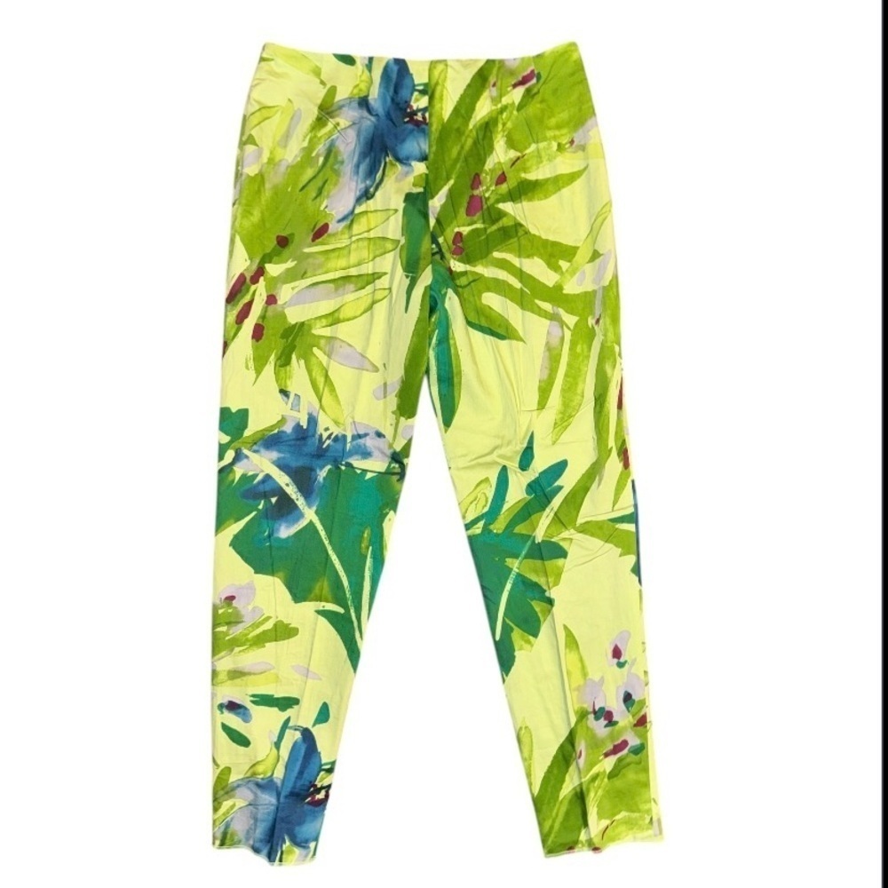 Max Mara Tropical Green Palm Pants - Picture 2 of 3